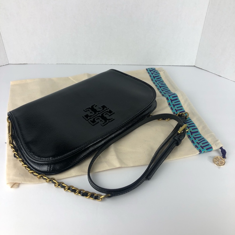 Tory Burch black patent leather clutch/crossbody - Picture 15 of 16